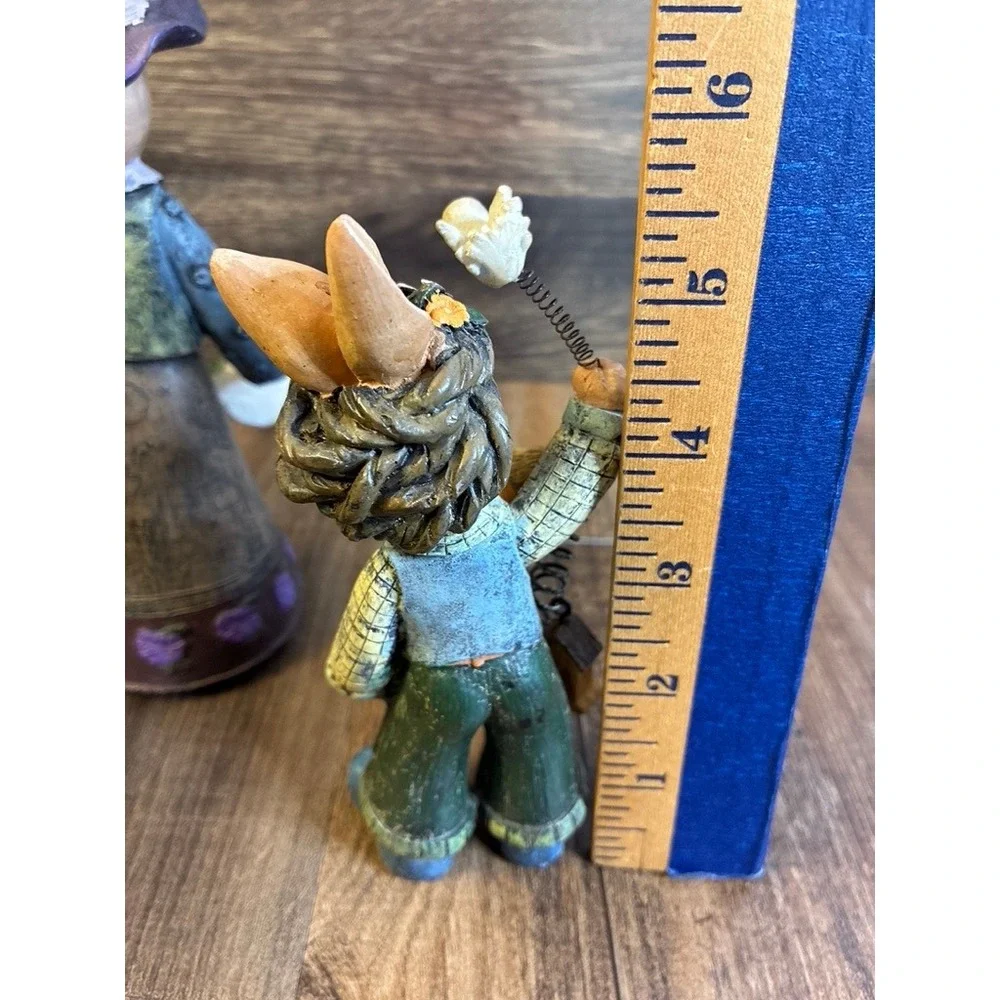 Vintage Style Resin Easter Bunny Figurines Set 3 Piece Primitive Spring Decor